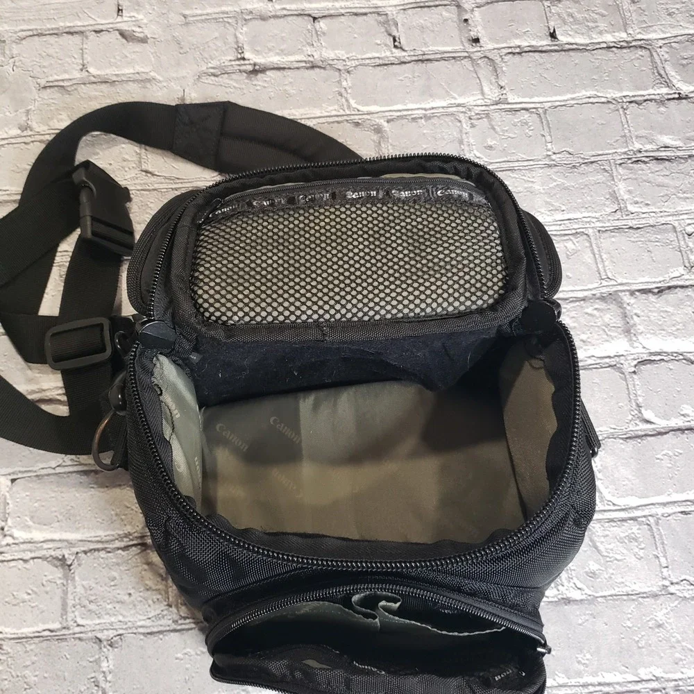 Canon Camera Bag Padded SLR Multi Strap Black & Green Carry Tote Shoulder Case